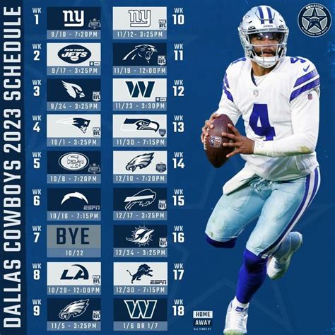 Dallas Cowboys Game Schedule 2023