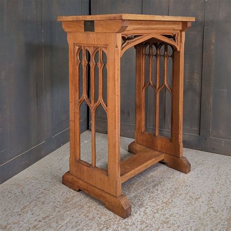 Mid Century Pale Carved Oak Gothic Credence Table (SOLD) - Antique ...