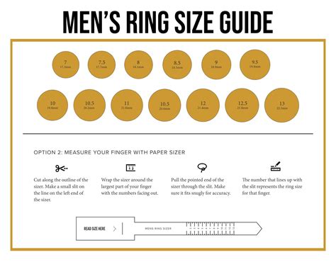 Printable Ring Size Chart Mens - Printable Word Searches