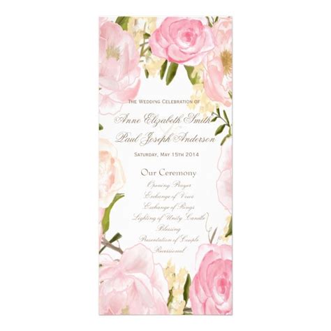 Romantic floral Wedding Program | Zazzle.com | Floral wedding programs, Wedding programs, Floral ...