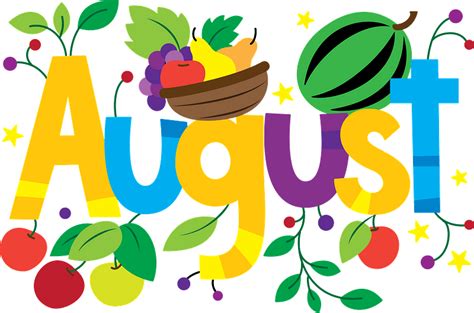 August Calendar Clipart