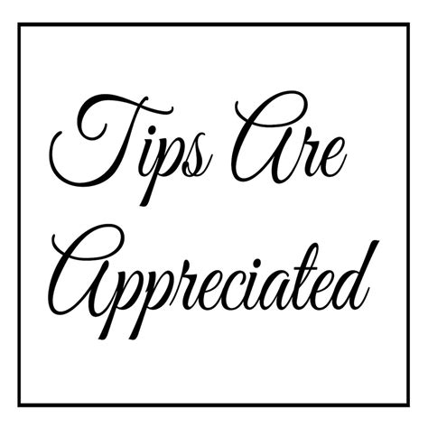 Classic Tips Are Appreciated Sign for Store Shop Vinyl Decal - Etsy