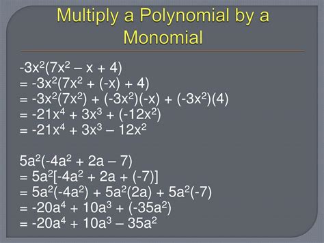 PPT - Multiplying a Polynomial by a Monomial PowerPoint Presentation ...