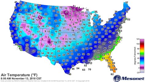 Today National Temperature Map