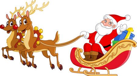 Santa Sleigh Drawing Vector Images (over 1,400)