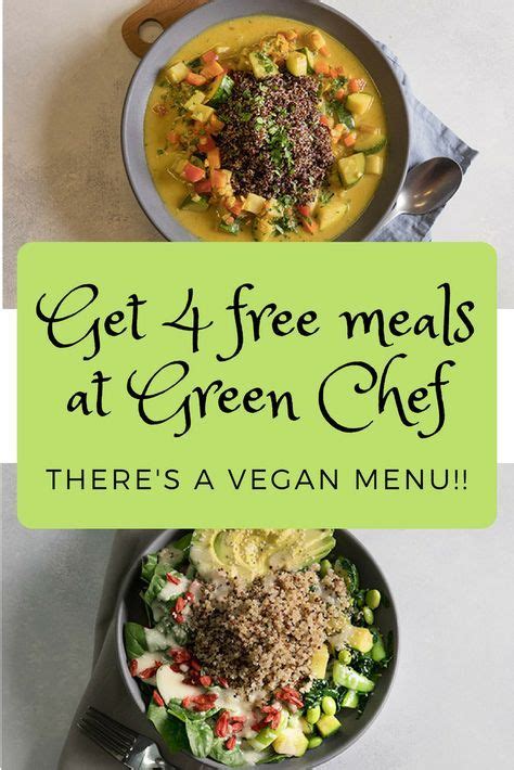 Get 4 Free Meals at Green Chef! | Green chef, Vegan menu, Healthy foodie