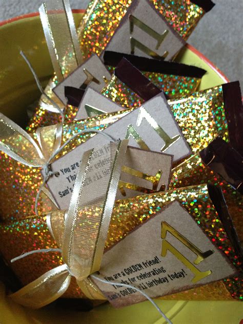 Golden birthday candy bar favors | Golden birthday parties, Golden birthday, Girls birthday party