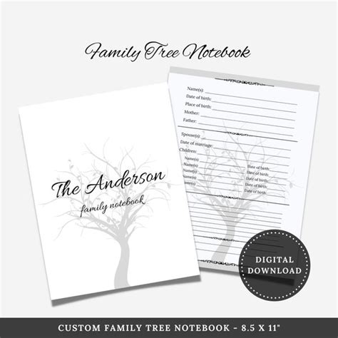 Family Tree Book Template - Etsy