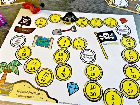 🏴‍☠️ FREE Pirate Reducing Fractions Printable Math Game