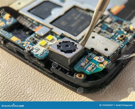 Mobile Phone Camera Module on the Motherboard of the Smartphone Stock Image - Image of ...