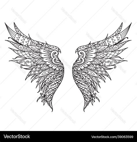 Phoenix bird wings Royalty Free Vector Image - VectorStock