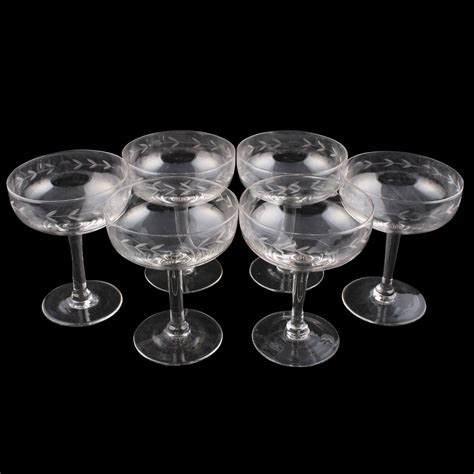 Vintage Champagne Glasses | Six Champagne Glasses | Vintage champagne ...