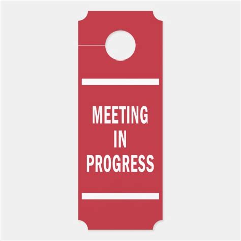 Meeting in Progress Door Hanger | Zazzle.com