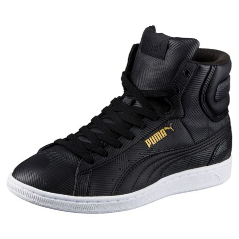 Puma Vikky Mid Deboss Women's Sneakers in Black | Lyst