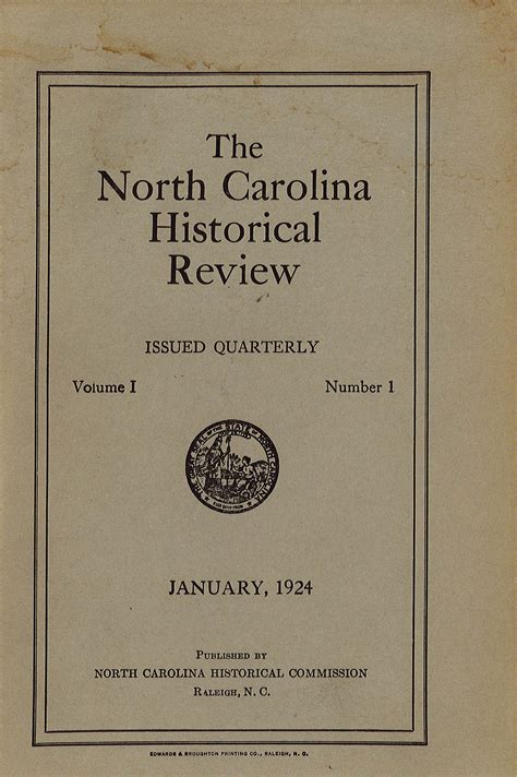 North Carolina Historical Review Celebrates 100 Years | NC DNCR