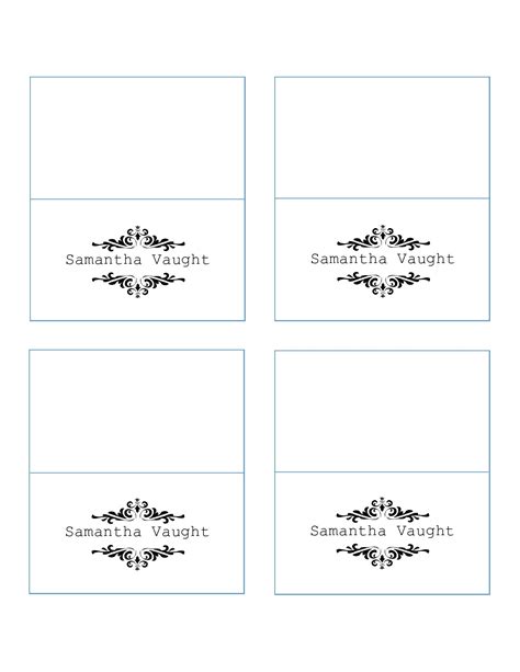 Name Place Cards Template