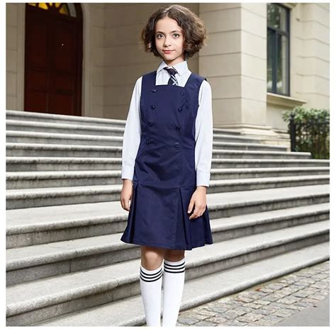 New Design Cotton Navy Blue Pinafore For Girl School Uniform Dress - Buy Girl School Uniform ...