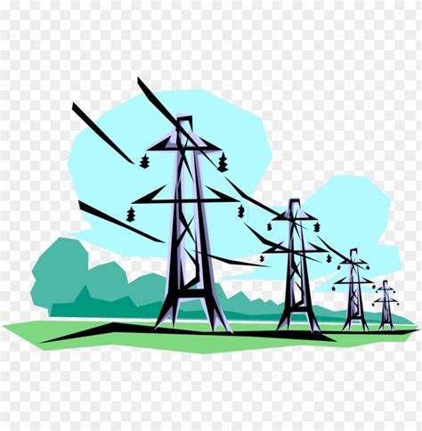 Free download | HD PNG vector illustration of transmission towers carry electrical power line ...