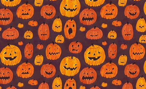Download Aesthetic Cute Halloween Pumpkin Moods Wallpaper | Wallpapers.com
