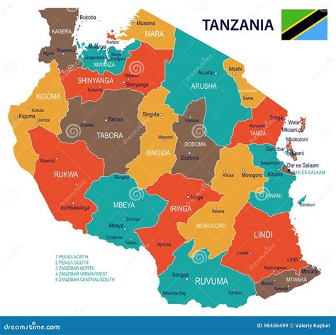 Tanzania - Map and Flag - Illustration Stock Illustration - Illustration of equipment, green ...