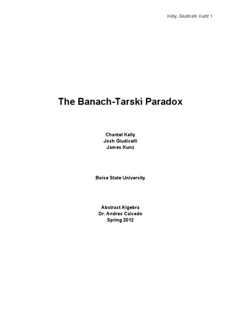 The Banach-Tarski Paradox | Measure (Mathematics) | Axiom