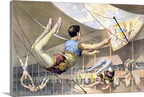 Trapeze artists performing at a circus, 1890 | Great Big Canvas