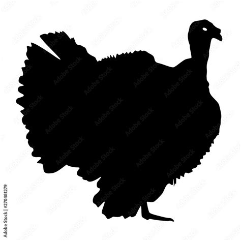 Silhouette black turkey on a white background Stock Vector | Adobe Stock