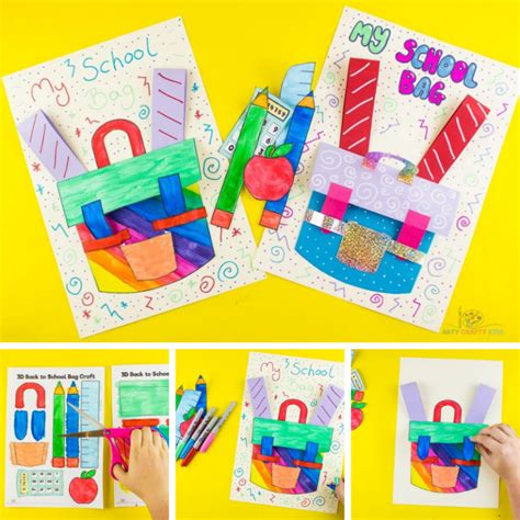 3D School Backpack Craft - Arty Crafty Kids