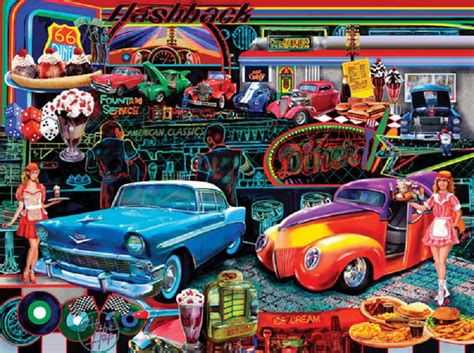 Jigsaw puzzle Car Americana Flashbacks 1000 piece NEW Made in USA | eBay