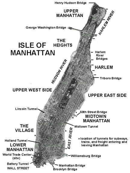 Aerial photograph map of Manhattan Island | Manhattan island, Manhattan ...