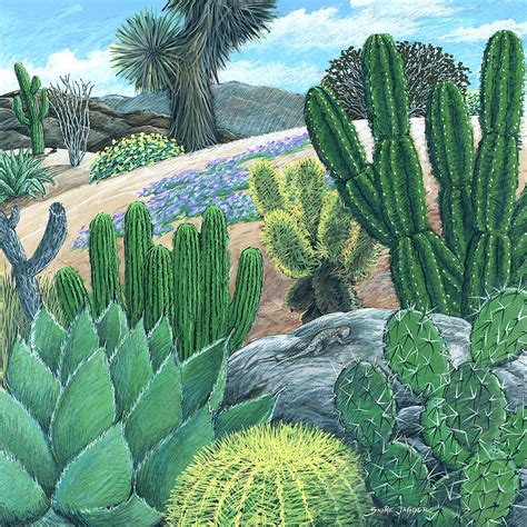 Cactus Garden Painting by Snake Jagger