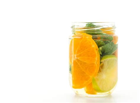 Free Photo | Infused healthy water drink in glasses