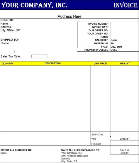 Service Invoice Templates - Excel Word Templates | Invoice template ...