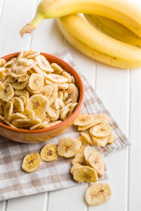 Dried banana chips. stock image. Image of crispy, fried - 105895989