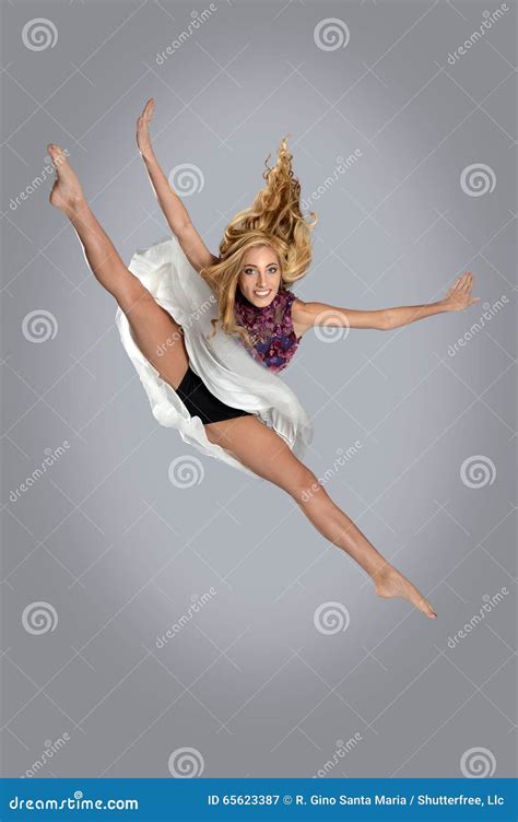 Dancer Jumping and Doing Splits Stock Image - Image of young, background: 65623387