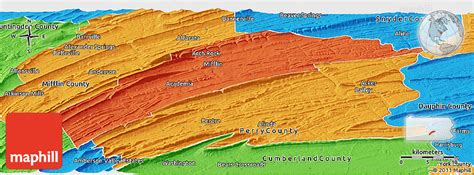 Political Panoramic Map of Juniata County