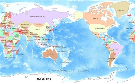 Pacific Centered World map