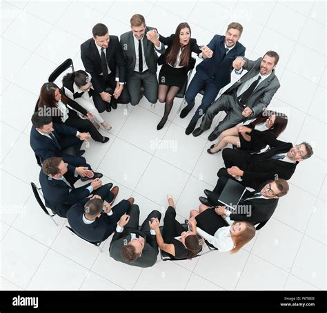 concept of team building .large successful business team sitting in a circle Stock Photo - Alamy