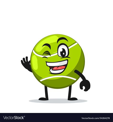 Tennis ball mascot or character Royalty Free Vector Image