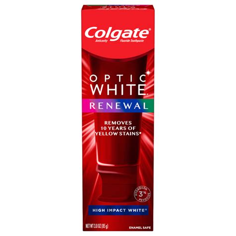 Colgate Optic White Renewal Teeth Whitening Toothpaste, High Impact White - Ingredients ...