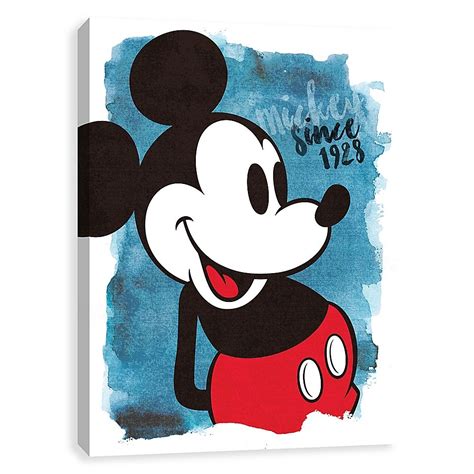 Disney Watercolor Mickey Since 1928 Canvas Wall Art Multi in 2020 ...