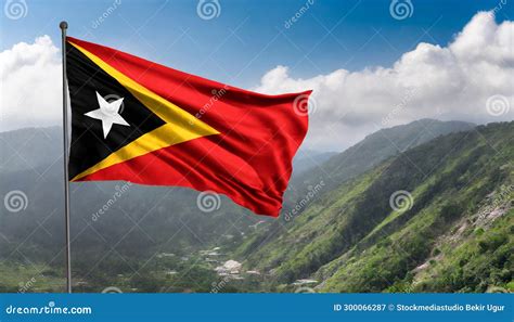 Flag of East Timor stock illustration. Illustration of patriotic ...