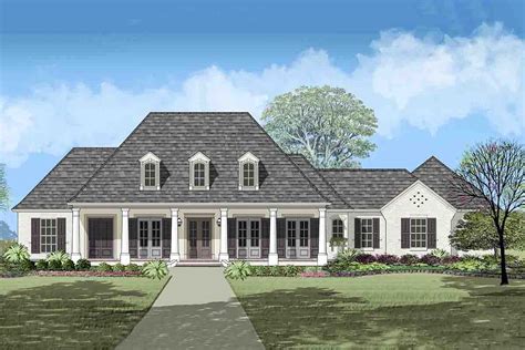 Plan 860035MCD: 3-Bed Acadian House Plan with Front and Rear Porches | Acadian house plans ...