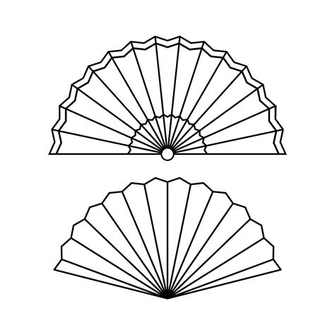 set of outline traditional Chinese fan illustration. chinese new year decoration 16244915 Vector ...