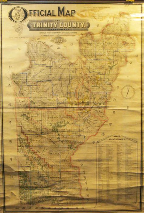 Official Map of Trinity County, California 1894 - High Ridge Books, Inc.