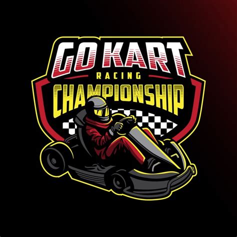 Go kart racing championship badge design | Premium Vector