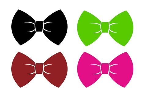 Premium Vector | Vector six silhouette Bow Tie or Hair Bow