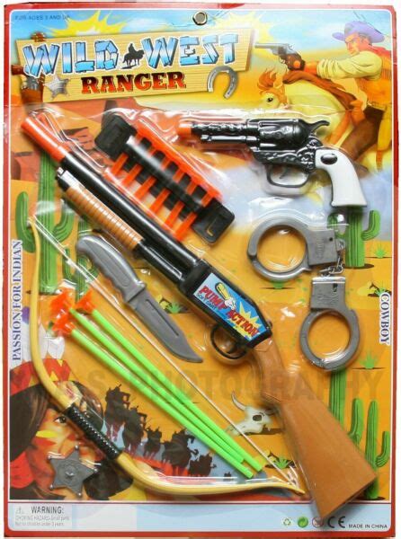 Complete Cowboy Set Toy Gun Pistol Revolver Wild West Soft Dart Rifle ...