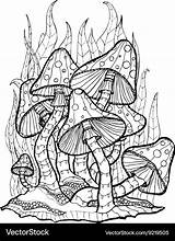 Trippy Mushroom Coloring Pages sketch template