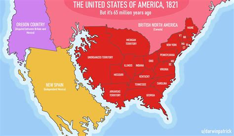 North America, 1821- but it's 65 million years ago : r/imaginarymaps